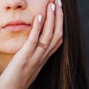 Champagne Rose Gold Ring set of 5
